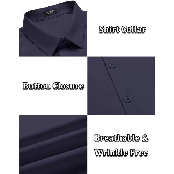 COOFANDY Men's Casual Dress Shirts Short Sleeve Wrinkle Free Casual Button Down Shirts