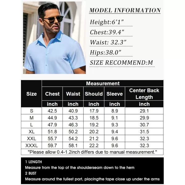 COOFANDY Men's Casual Dress Shirts Short Sleeve Wrinkle Free Casual Button Down Shirts