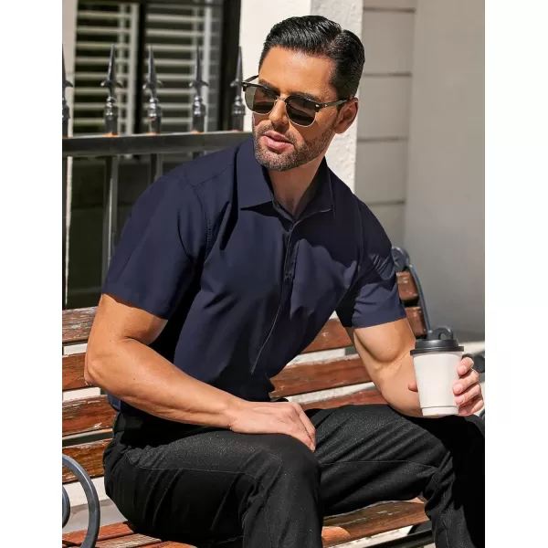 COOFANDY Men's Casual Dress Shirts Short Sleeve Wrinkle Free Casual Button Down Shirts