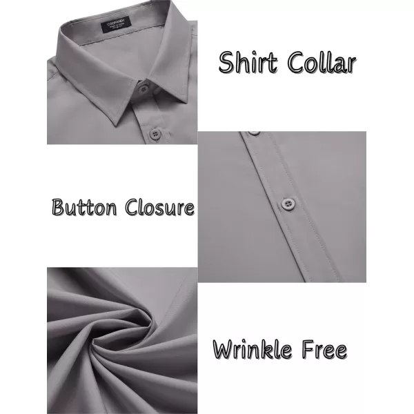 COOFANDY Men's Casual Dress Shirts Short Sleeve Wrinkle Free Casual Button Down Shirts