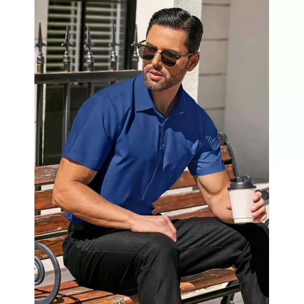 COOFANDY Men's Casual Dress Shirts Short Sleeve Wrinkle Free Casual Button Down Shirts