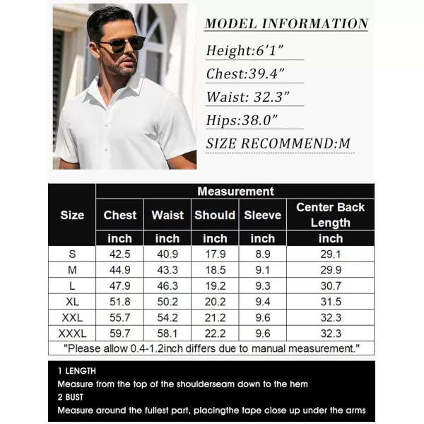 COOFANDY Men's Casual Dress Shirts Short Sleeve Wrinkle Free Casual Button Down Shirts