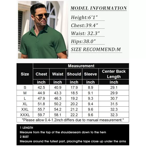 COOFANDY Men's Casual Dress Shirts Short Sleeve Wrinkle Free Casual Button Down Shirts