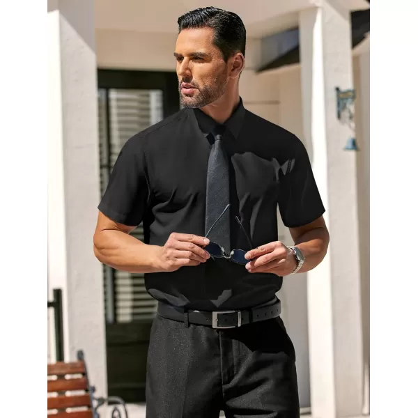 COOFANDY Men's Casual Dress Shirts Short Sleeve Wrinkle Free Casual Button Down Shirts