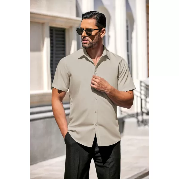 COOFANDY Men's Casual Dress Shirts Short Sleeve Wrinkle Free Casual Button Down Shirts