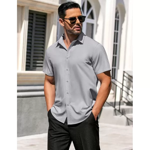 COOFANDY Men's Casual Dress Shirts Short Sleeve Wrinkle Free Casual Button Down Shirts
