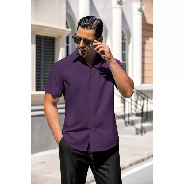 COOFANDY Men's Casual Dress Shirts Short Sleeve Wrinkle Free Casual Button Down Shirts