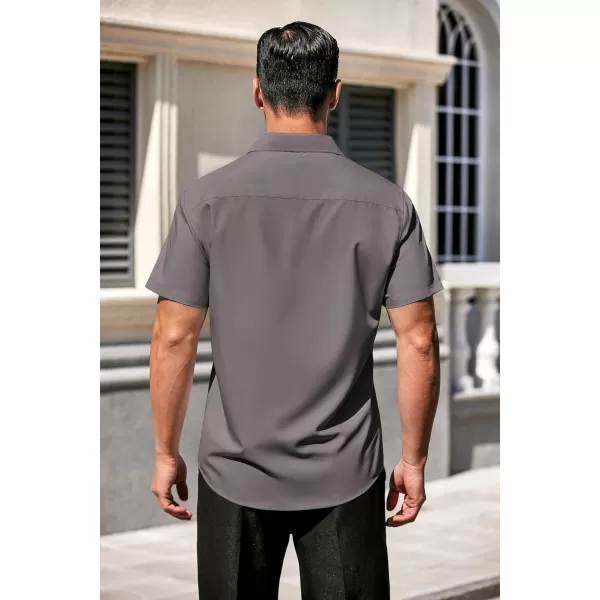 COOFANDY Men's Casual Dress Shirts Short Sleeve Wrinkle Free Casual Button Down Shirts