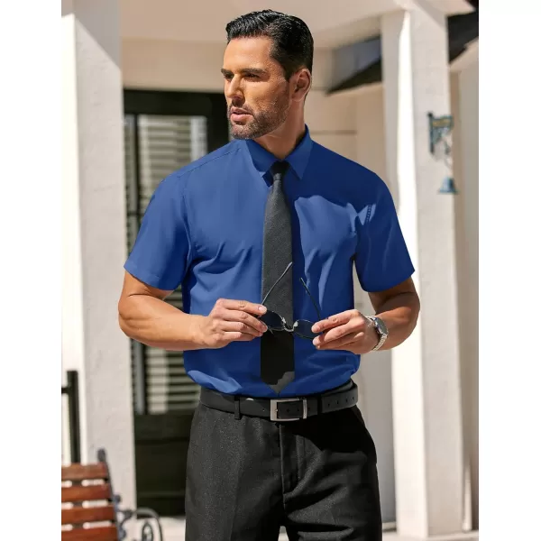 COOFANDY Men's Casual Dress Shirts Short Sleeve Wrinkle Free Casual Button Down Shirts
