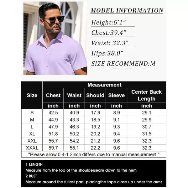 COOFANDY Men's Casual Dress Shirts Short Sleeve Wrinkle Free Casual Button Down Shirts