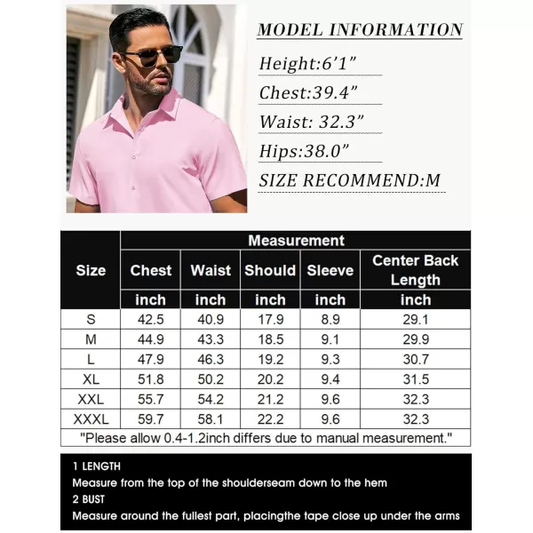 COOFANDY Men's Casual Dress Shirts Short Sleeve Wrinkle Free Casual Button Down Shirts