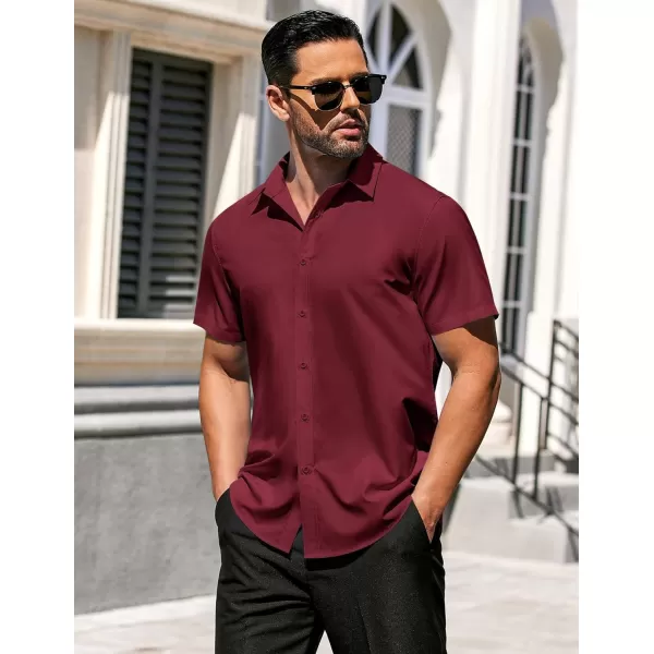 COOFANDY Men's Casual Dress Shirts Short Sleeve Wrinkle Free Casual Button Down Shirts