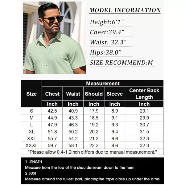 COOFANDY Men's Casual Dress Shirts Short Sleeve Wrinkle Free Casual Button Down Shirts