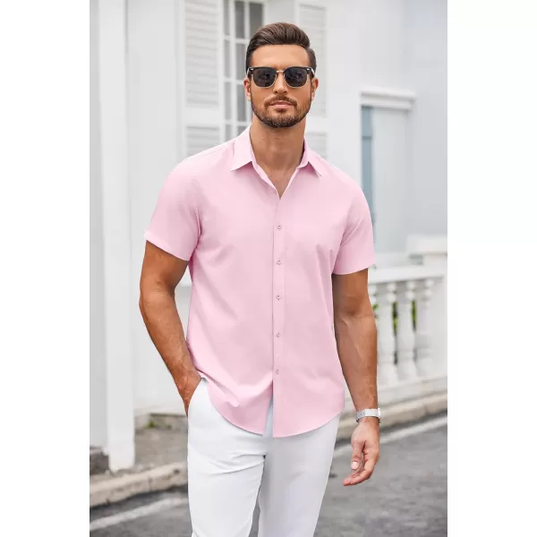 COOFANDY Men's Casual Dress Shirts Short Sleeve Wrinkle Free Casual Button Down Shirts