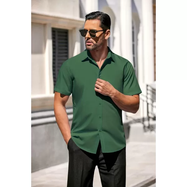 COOFANDY Men's Casual Dress Shirts Short Sleeve Wrinkle Free Casual Button Down Shirts