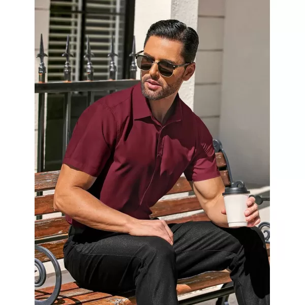 COOFANDY Men's Casual Dress Shirts Short Sleeve Wrinkle Free Casual Button Down Shirts