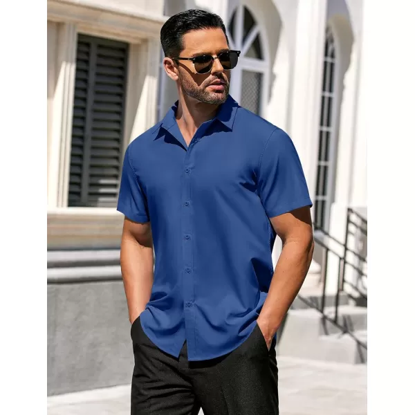COOFANDY Men's Casual Dress Shirts Short Sleeve Wrinkle Free Casual Button Down Shirts