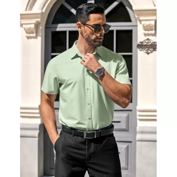 COOFANDY Men's Casual Dress Shirts Short Sleeve Wrinkle Free Casual Button Down Shirts