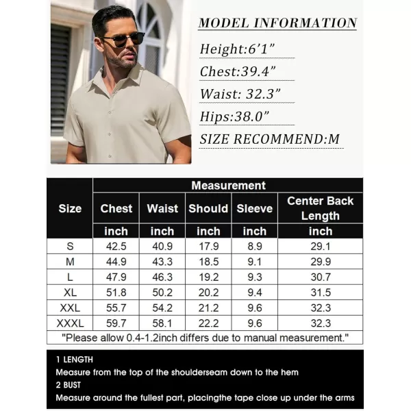 COOFANDY Men's Casual Dress Shirts Short Sleeve Wrinkle Free Casual Button Down Shirts