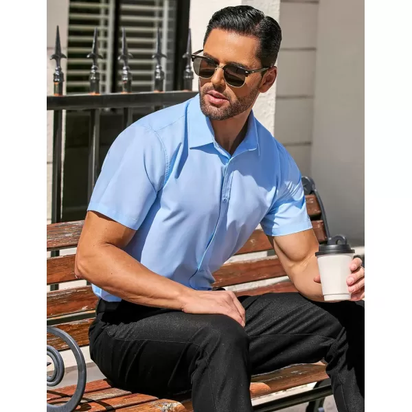 COOFANDY Men's Casual Dress Shirts Short Sleeve Wrinkle Free Casual Button Down Shirts