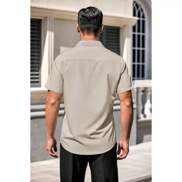 COOFANDY Men's Casual Dress Shirts Short Sleeve Wrinkle Free Casual Button Down Shirts