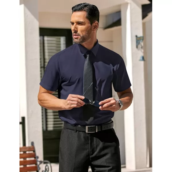 COOFANDY Men's Casual Dress Shirts Short Sleeve Wrinkle Free Casual Button Down Shirts
