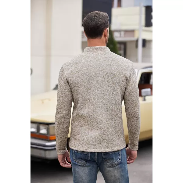 COOFANDY Men's Casual Henley Pullover Sweatshirt Thermal Fleece Slim Fit Sweater