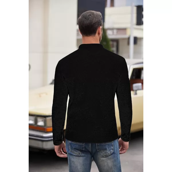 COOFANDY Men's Casual Henley Pullover Sweatshirt Thermal Fleece Slim Fit Sweater