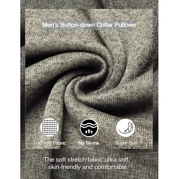COOFANDY Men's Casual Henley Pullover Sweatshirt Thermal Fleece Slim Fit Sweater