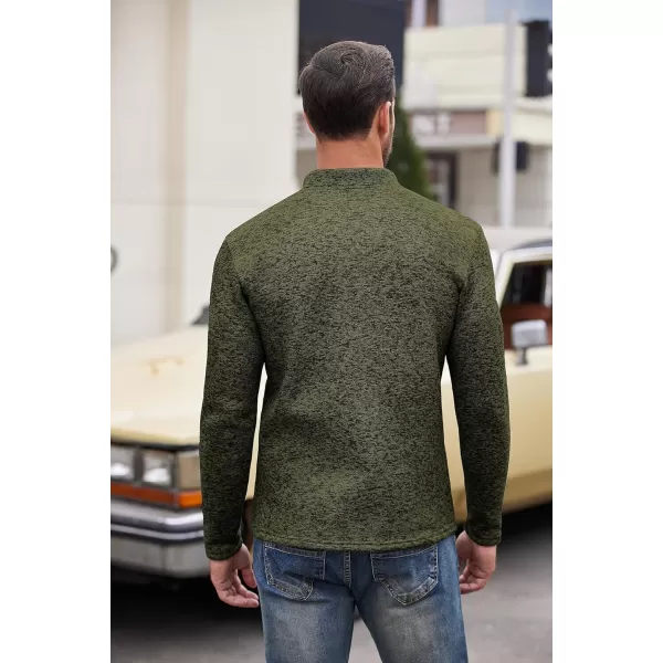COOFANDY Men's Casual Henley Pullover Sweatshirt Thermal Fleece Slim Fit Sweater
