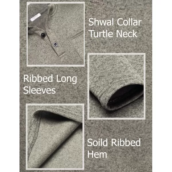 COOFANDY Men's Casual Henley Pullover Sweatshirt Thermal Fleece Slim Fit Sweater