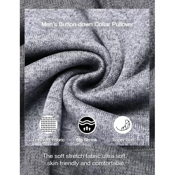 COOFANDY Men's Casual Henley Pullover Sweatshirt Thermal Fleece Slim Fit Sweater