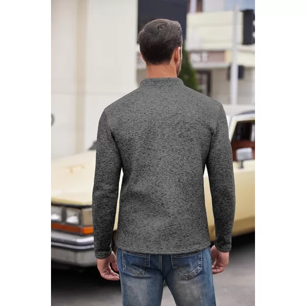 COOFANDY Men's Casual Henley Pullover Sweatshirt Thermal Fleece Slim Fit Sweater