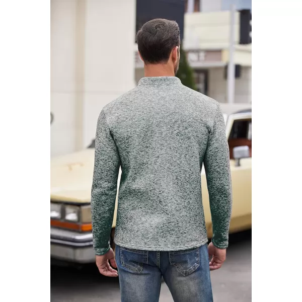 COOFANDY Men's Casual Henley Pullover Sweatshirt Thermal Fleece Slim Fit Sweater