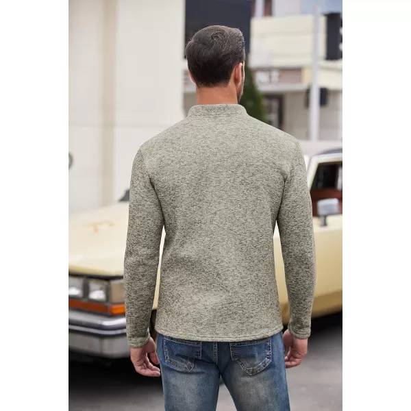 COOFANDY Men's Casual Henley Pullover Sweatshirt Thermal Fleece Slim Fit Sweater