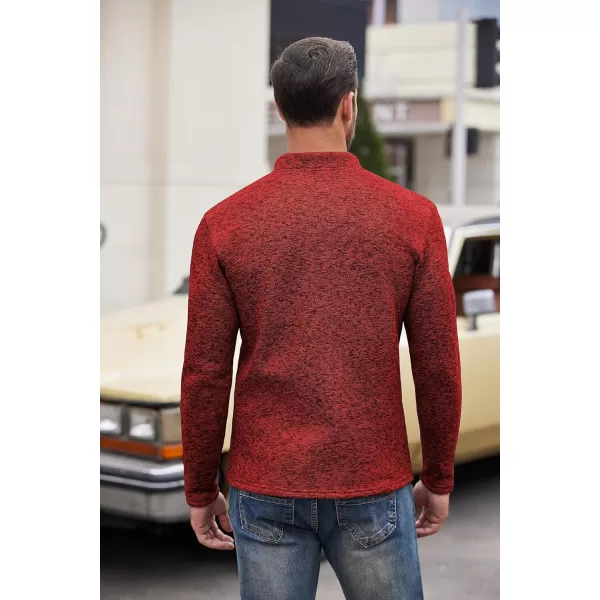 COOFANDY Men's Casual Henley Pullover Sweatshirt Thermal Fleece Slim Fit Sweater