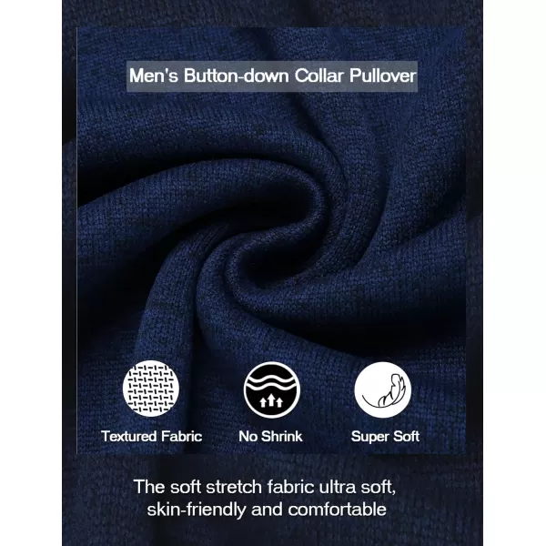 COOFANDY Men's Casual Henley Pullover Sweatshirt Thermal Fleece Slim Fit Sweater