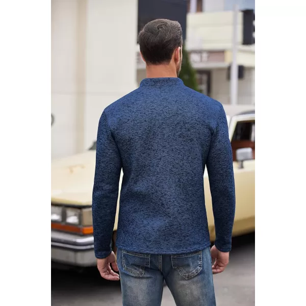 COOFANDY Men's Casual Henley Pullover Sweatshirt Thermal Fleece Slim Fit Sweater