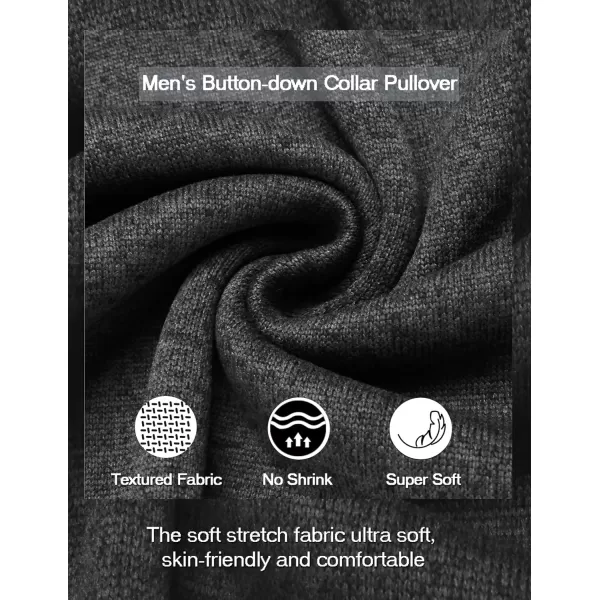 COOFANDY Men's Casual Henley Pullover Sweatshirt Thermal Fleece Slim Fit Sweater