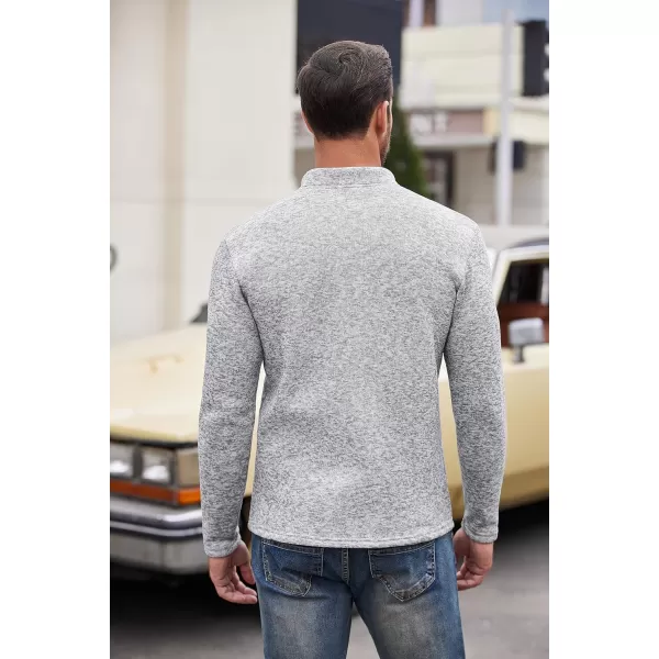 COOFANDY Men's Casual Henley Pullover Sweatshirt Thermal Fleece Slim Fit Sweater