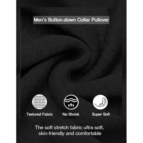 COOFANDY Men's Casual Henley Pullover Sweatshirt Thermal Fleece Slim Fit Sweater
