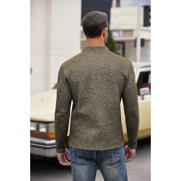 COOFANDY Men's Casual Henley Pullover Sweatshirt Thermal Fleece Slim Fit Sweater