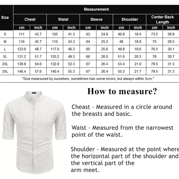 COOFANDY Men's Casual Linen Shirts Cuban Guayabera Long Sleeve Beach Shirt Collarless Button Down T Shirts