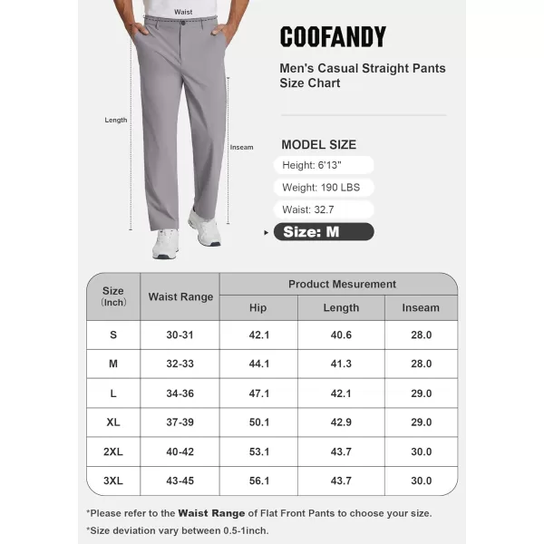 COOFANDY Men's Casual Pants Classic Fit Flat Front Pants Lightweight Elastic Waist Golf Trousers with Pockets