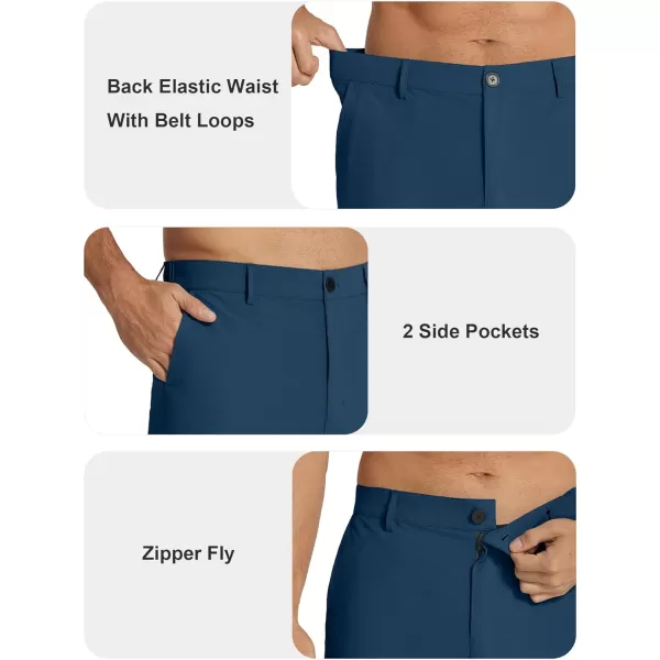 COOFANDY Men's Casual Pants Classic Fit Flat Front Pants Lightweight Elastic Waist Golf Trousers with Pockets