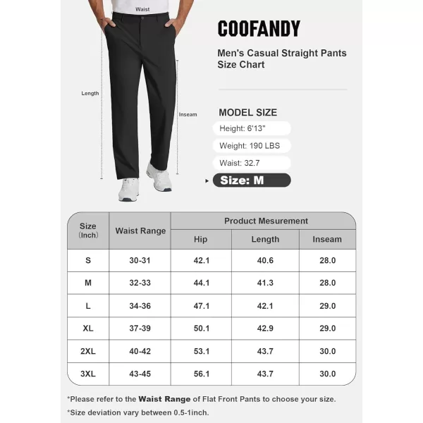 COOFANDY Men's Casual Pants Classic Fit Flat Front Pants Lightweight Elastic Waist Golf Trousers with Pockets