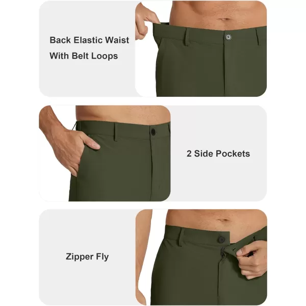 COOFANDY Men's Casual Pants Classic Fit Flat Front Pants Lightweight Elastic Waist Golf Trousers with Pockets
