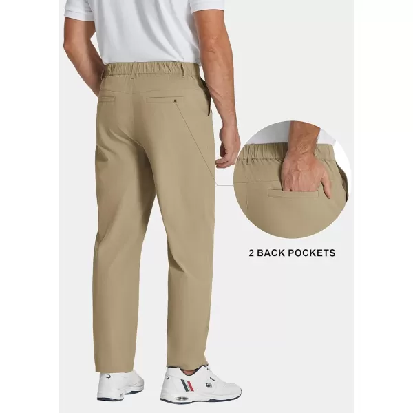 COOFANDY Men's Casual Pants Classic Fit Flat Front Pants Lightweight Elastic Waist Golf Trousers with Pockets