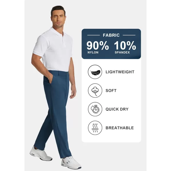 COOFANDY Men's Casual Pants Classic Fit Flat Front Pants Lightweight Elastic Waist Golf Trousers with Pockets
