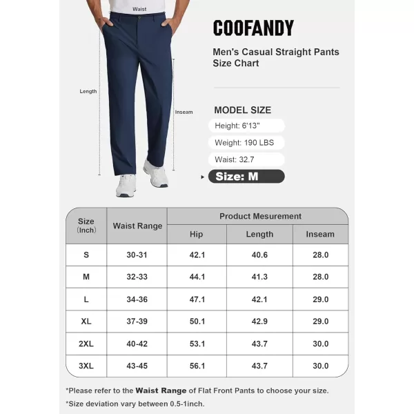 COOFANDY Men's Casual Pants Classic Fit Flat Front Pants Lightweight Elastic Waist Golf Trousers with Pockets